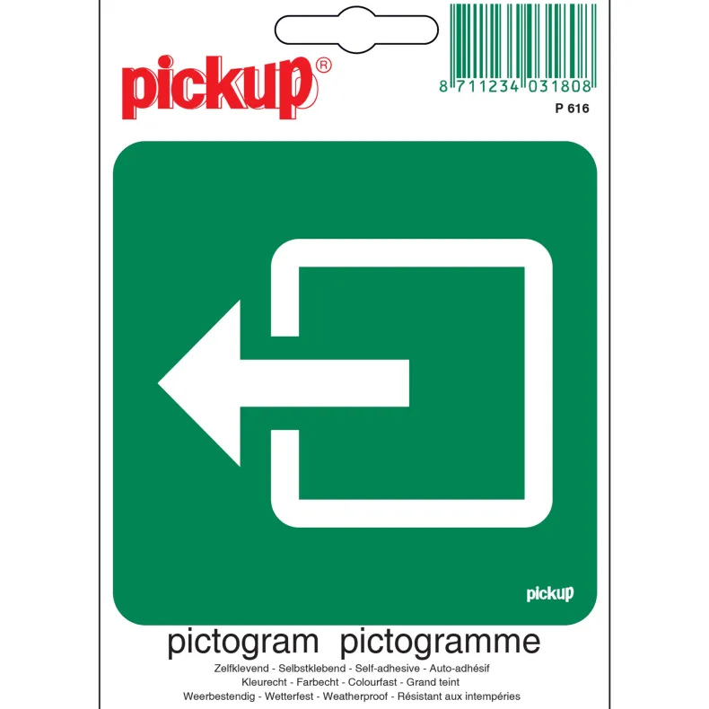 Pictogram normale uitgang 10 x 10 cm