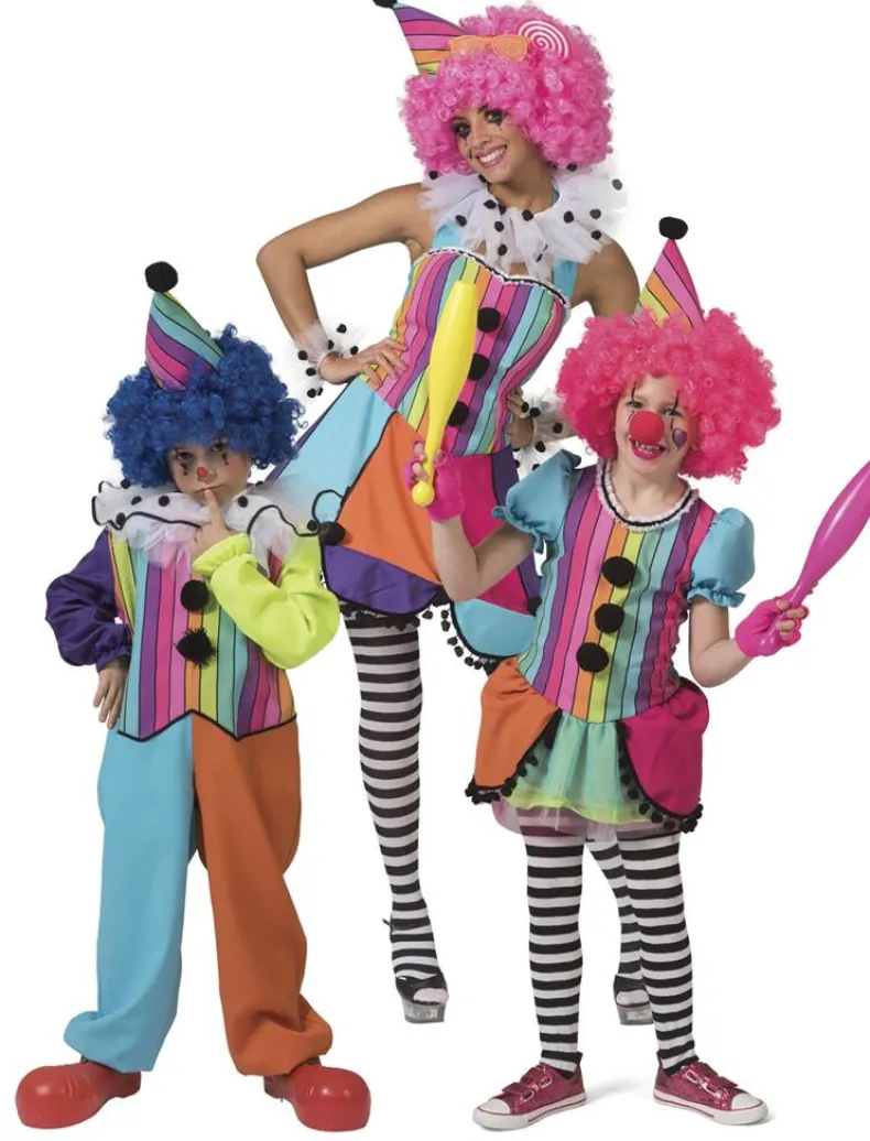 Kinderkostuum Rainbow Clown Meisje - Maat 128