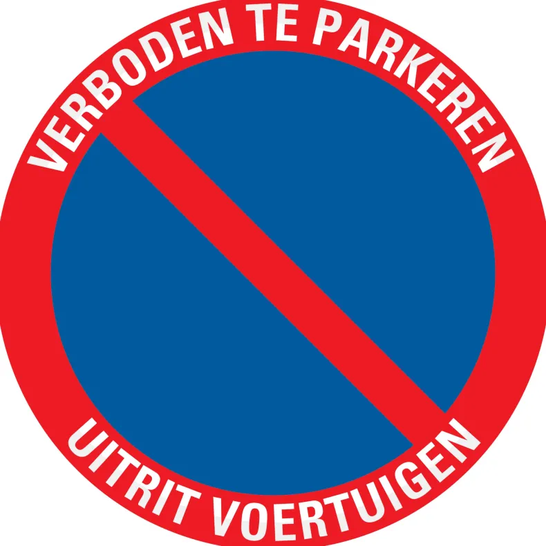 Pictogram uitrit voertuigen Ø 18 cm