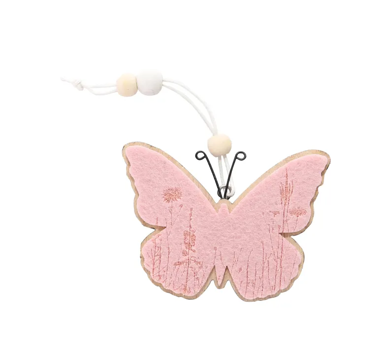 Decoratie vilt hangertje roze