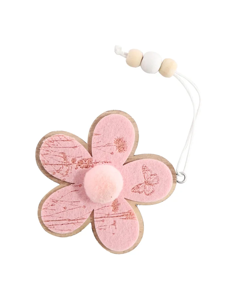 Decoratie vilt hangertje roze