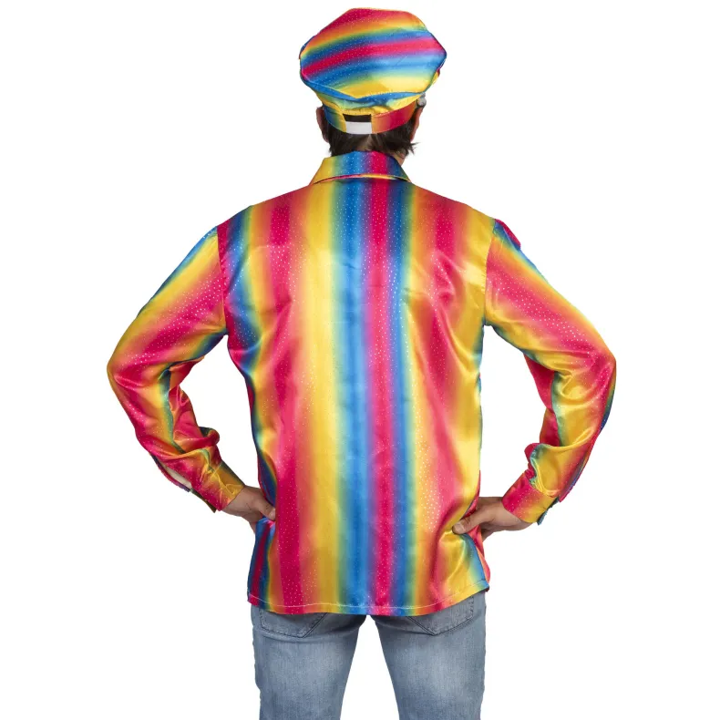 Pride Regenboog Disco hemd Heren - Maat 52/54
