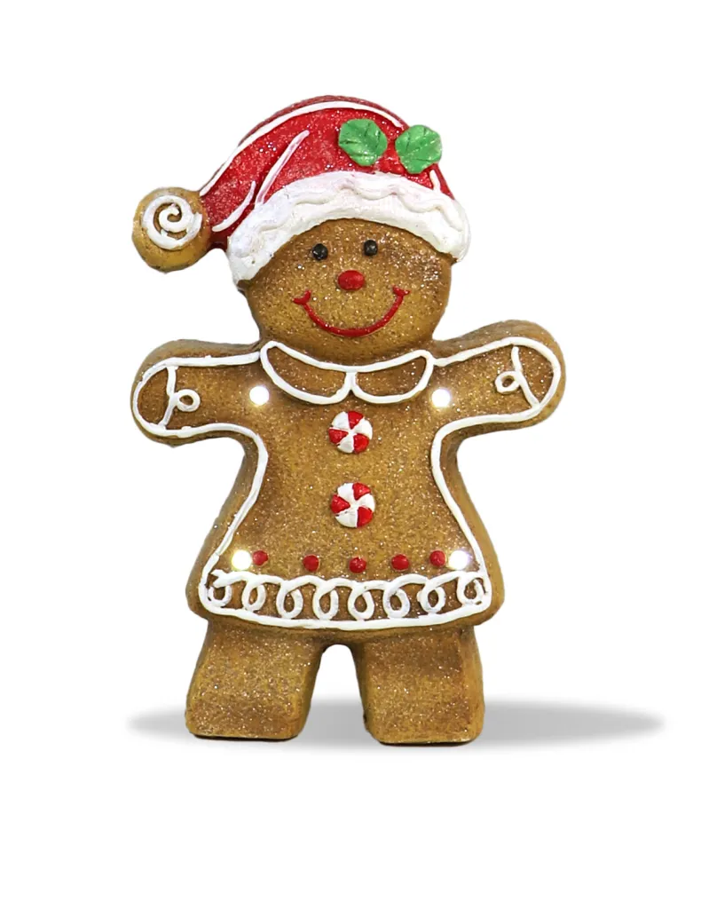 Peperkoeken vrouwtje met LED licht 34cm