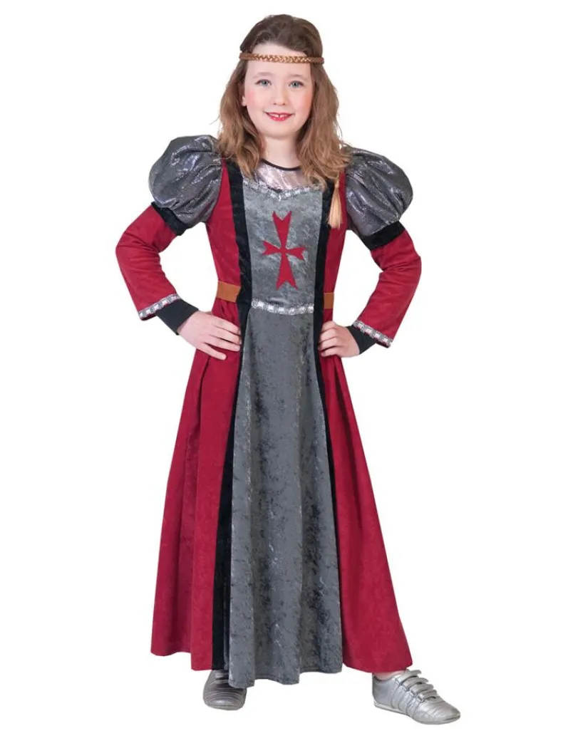 Kinderkostuum Jurk Jonkvrouw Lady Red - Maat 128