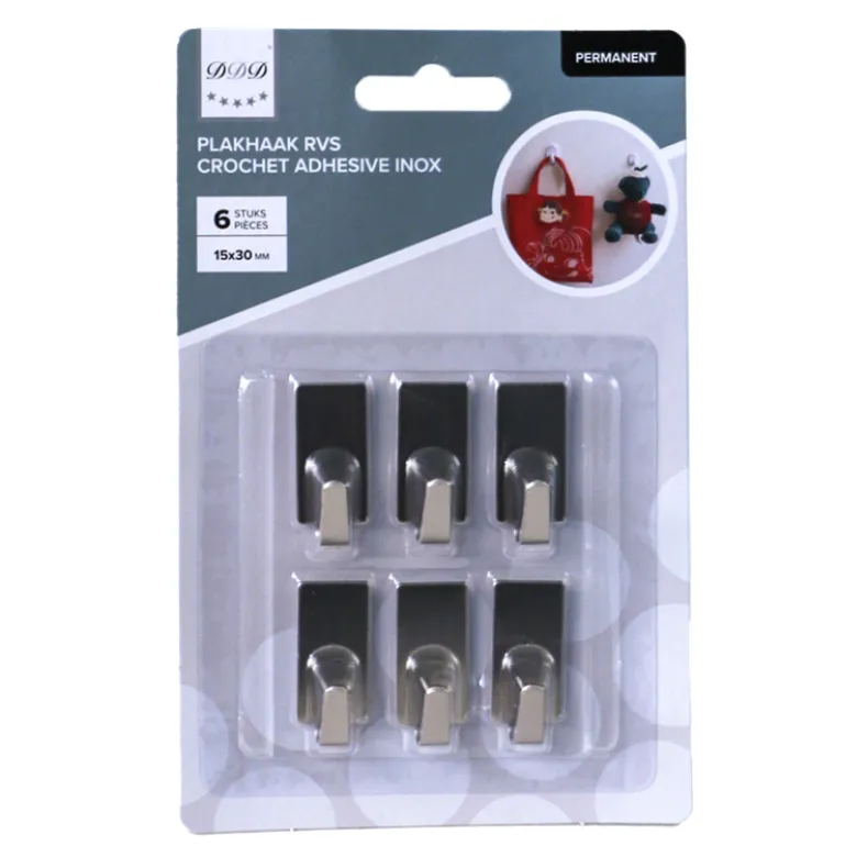 plakhaak permanent RSV 6 stuks vierkant