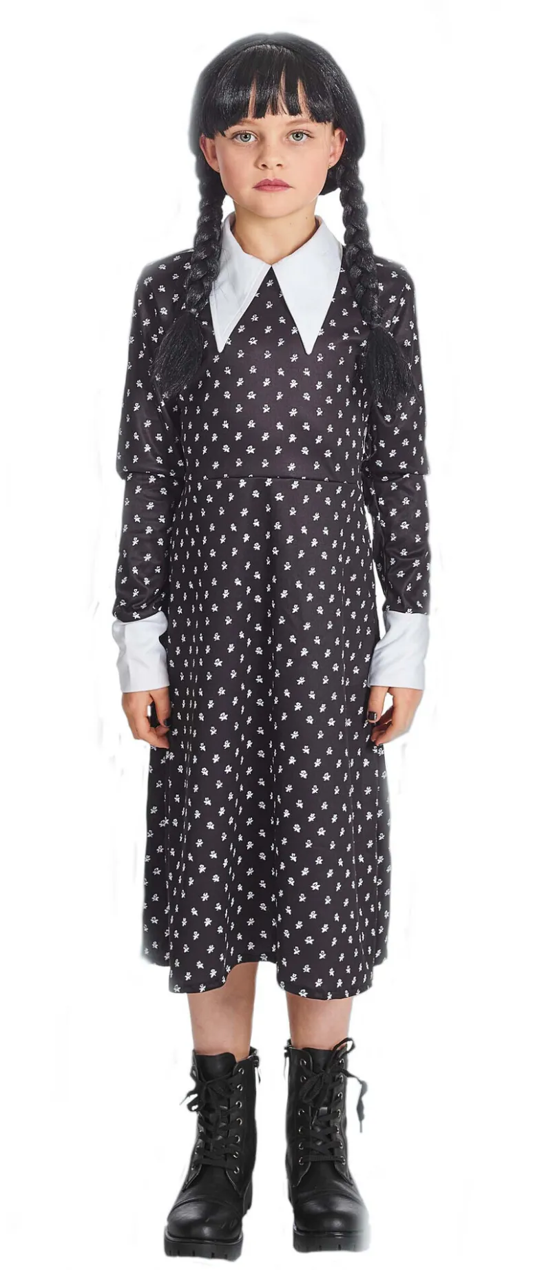 Kinderkostuum Wednesday Addams - Maat  140