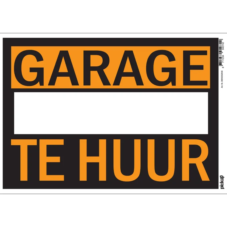 Pictogram garage te huur 23 x 33 cm