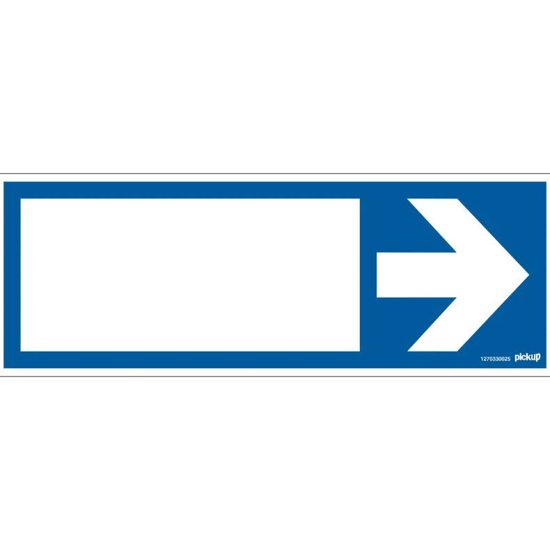 Pictogram blauw met pijl 33 x 12 cm