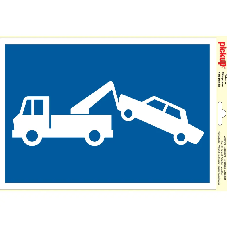 Pictogram wegsleepregeling vinyl 23 x 33 cm