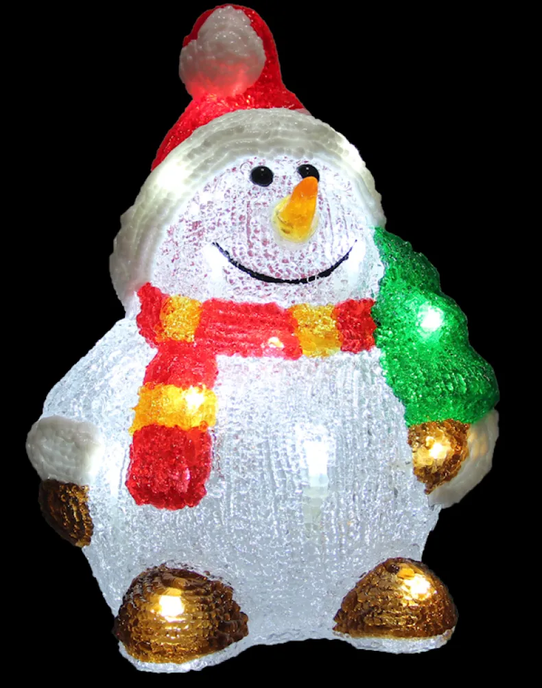 Sneeuwman wit LED 20x18x28 cm