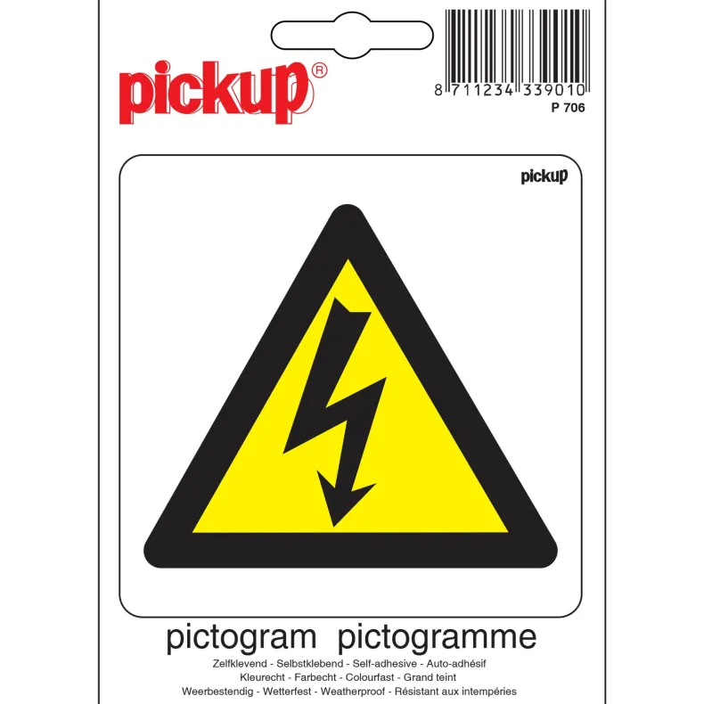Pictogram elektrische spanning 10 x 10 cm