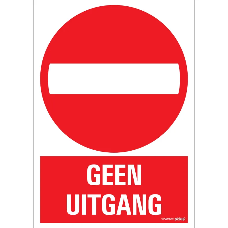 Pictogram geen uitgang 23 x 33 cm