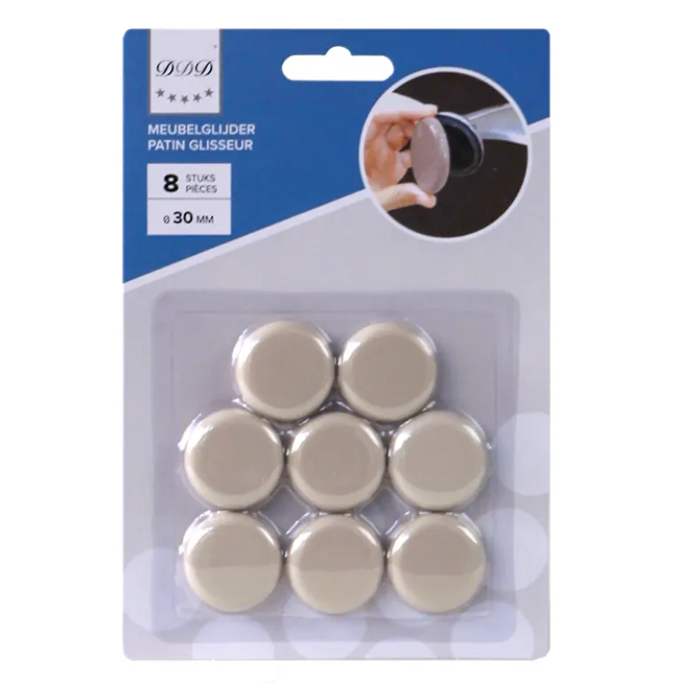 meubelglijder 30 mm beige 8  stuks
