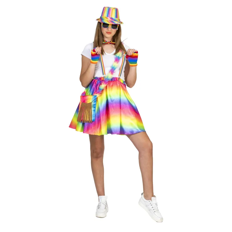 Pride Regenboog Rok Skirt Rosy Dames - One Size