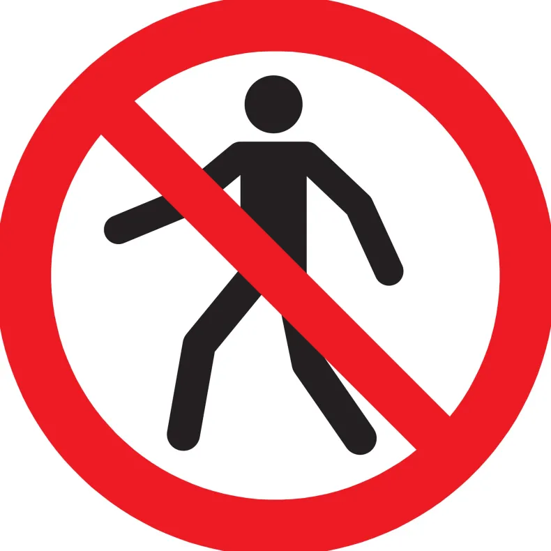 Pictogram voetgangers verboden 18 cm