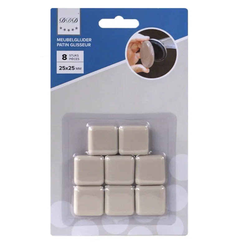meubelglijder 25x25 beige 8 stuks