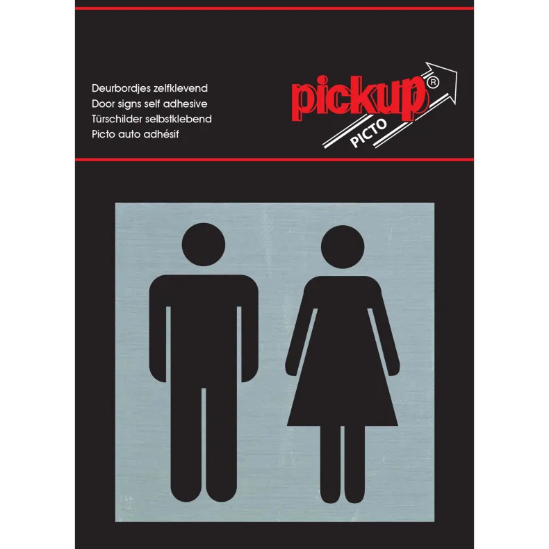 Pictogram toiletten aluminium 8 x 8 cm