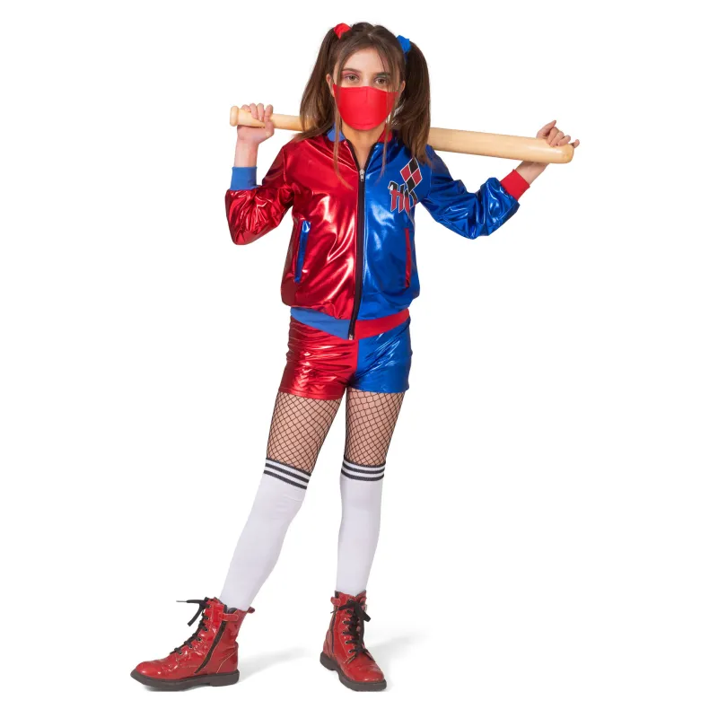 Kinderkostuum Harley Quinn Meisje - Maat 140