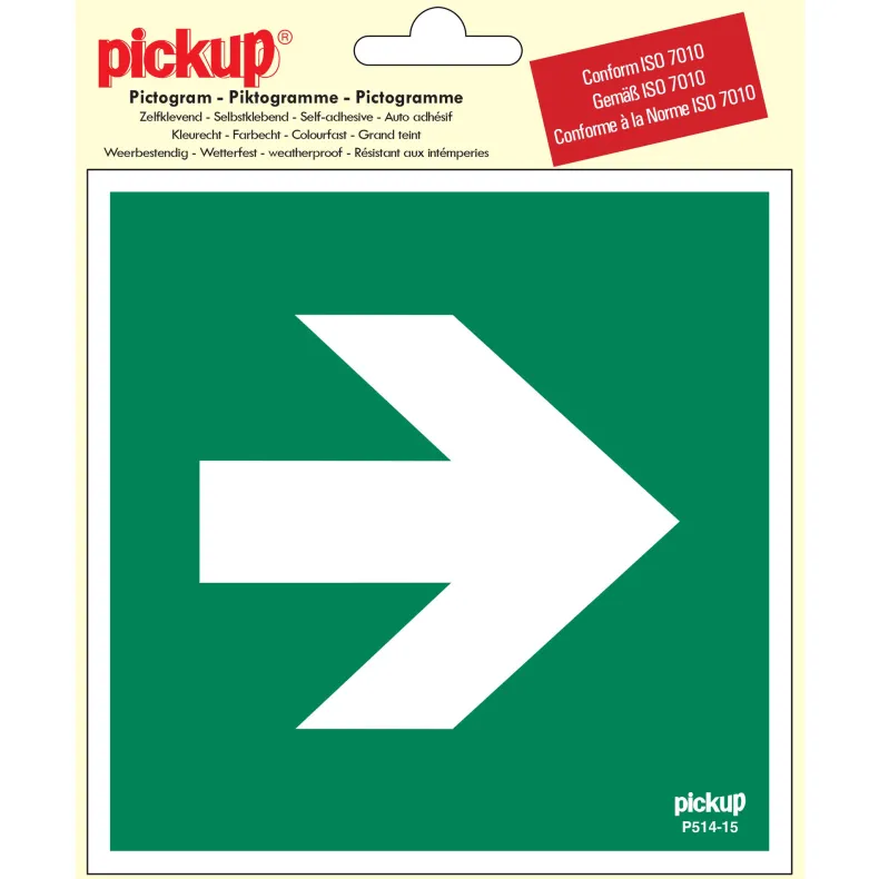 Pictogram richtingspijl 90° 15 x 15 cm