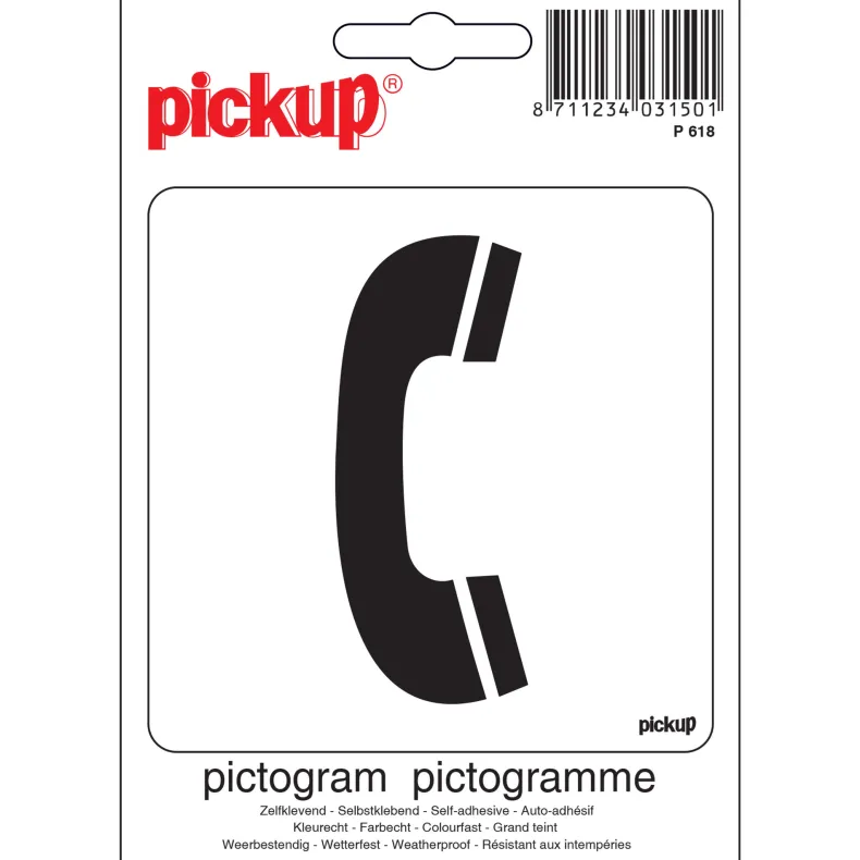 Pictogram telefoon 10 x 10 cm