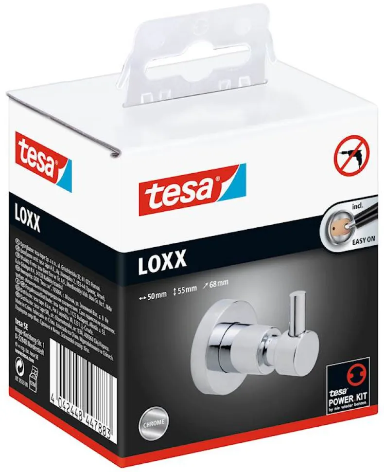 Tesa Badjashaak hoogglans verchroomd metaal - 55mm x 50mm x 68mm