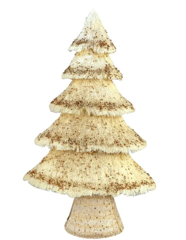 Kerstboom creme en goud l