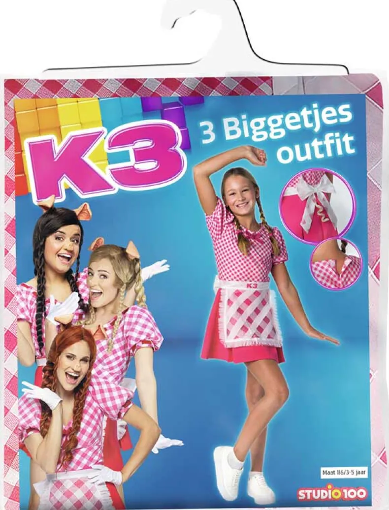 K3 Verkleedjurk 3 Biggetjes - 6-8 jaar