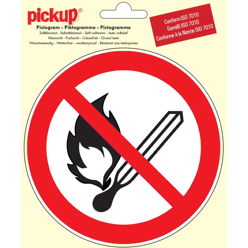 Pictogram verbod vuur Ø 15 cm