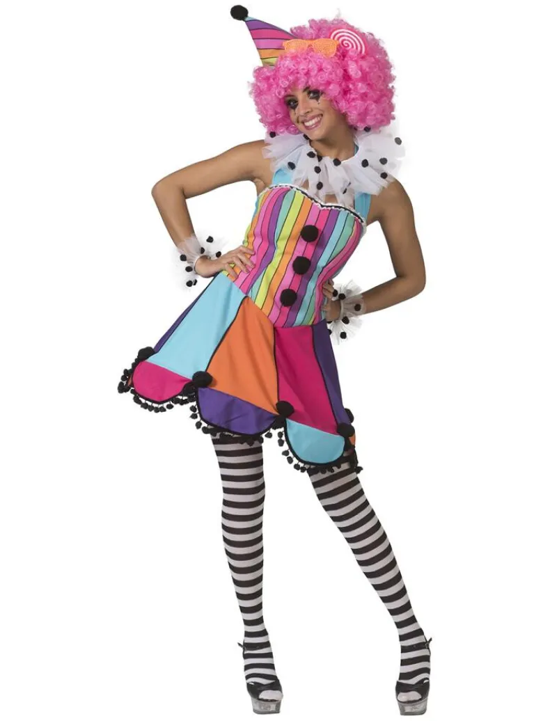 Kostuum Rainbow Clown  - Maat 36/38