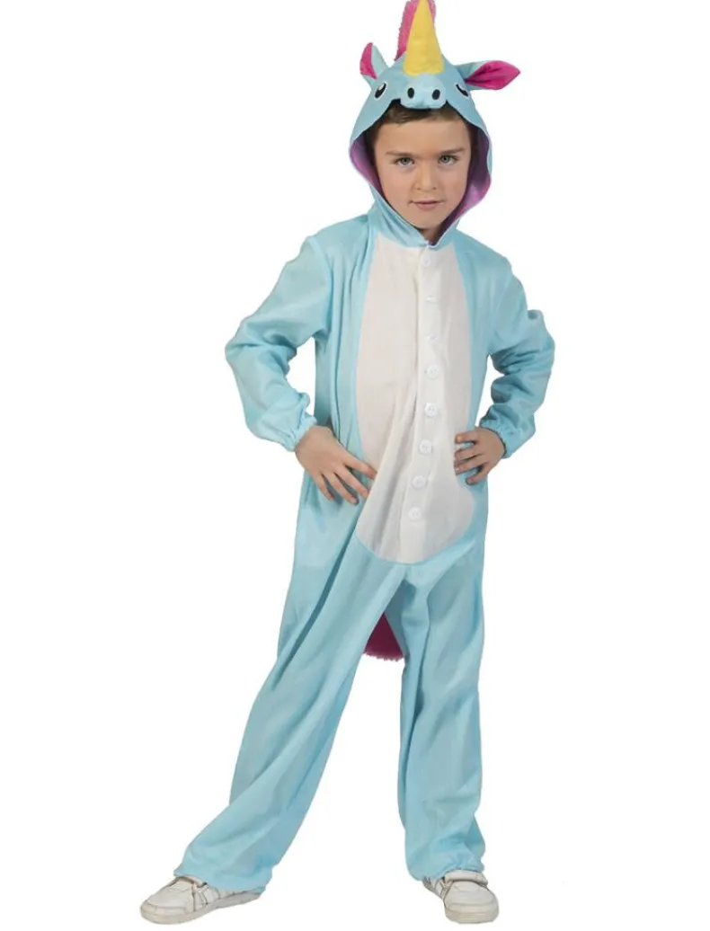 Verkleedpak Unicorn Blue Berry Onesie - Maat 140