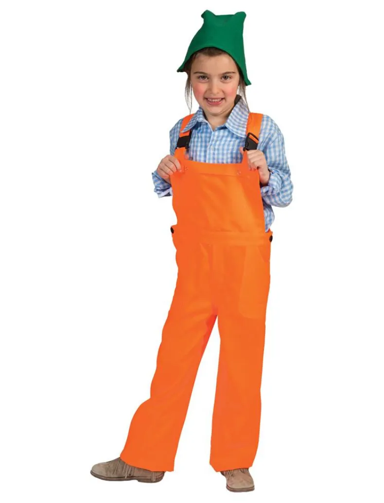 Kinderkostuum Overall Oranje met Fluo Hesje - Maat 116