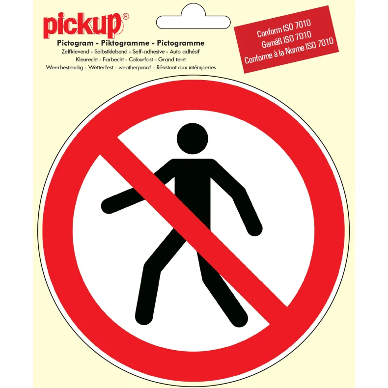 Pictogram verboden voetganger Ø 15 cm