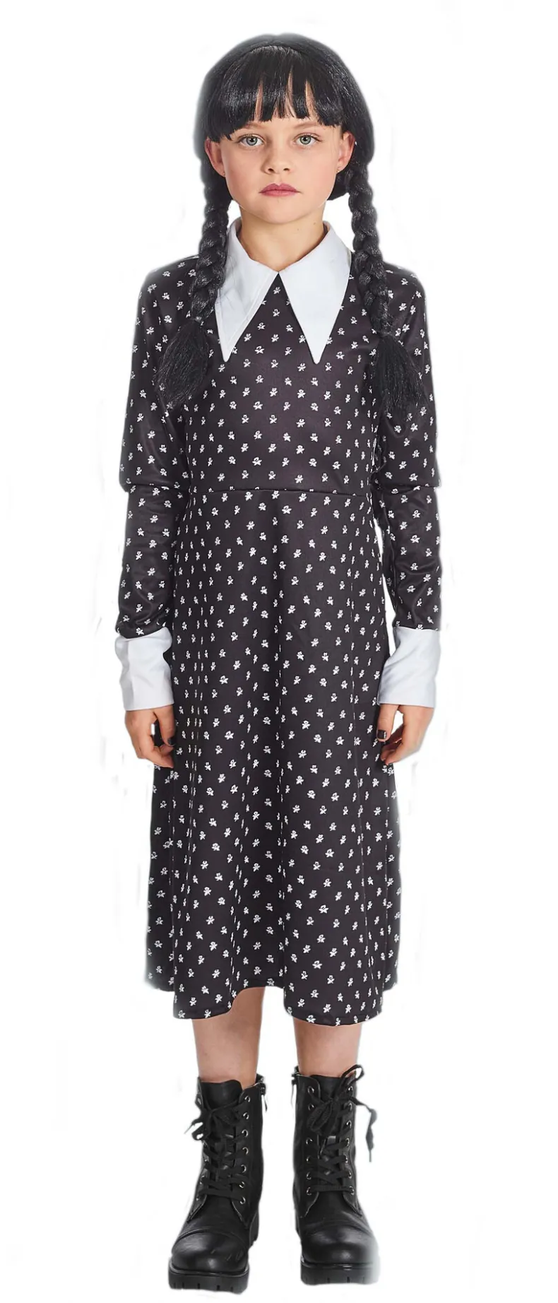 Kinderkostuum Wednesday Addams - Maat  128