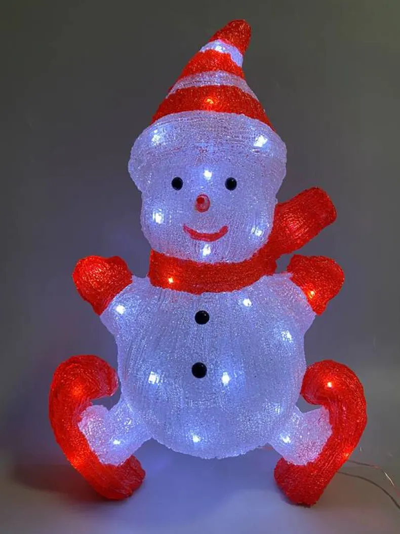 Sneeuwman schaats LED acrylic 50 cm