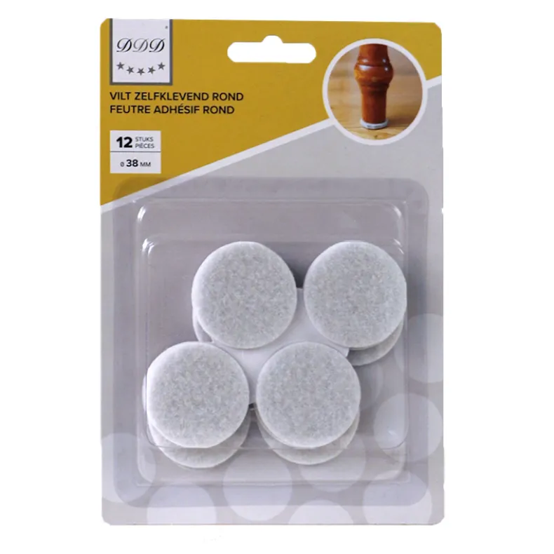 zelfklevend vilt rond 38 mm wit 12 stuks