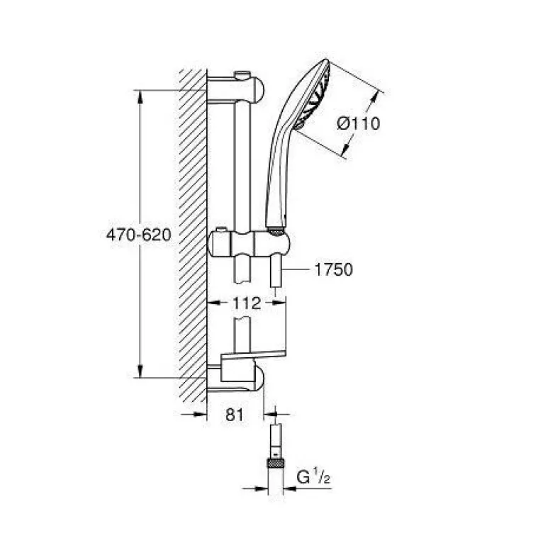 Euphoria 110 massage doucheset 3 stralen