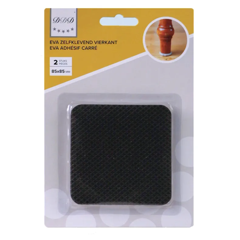 zelfklevend eva 85x85 mm zwart vierkant 2stuks