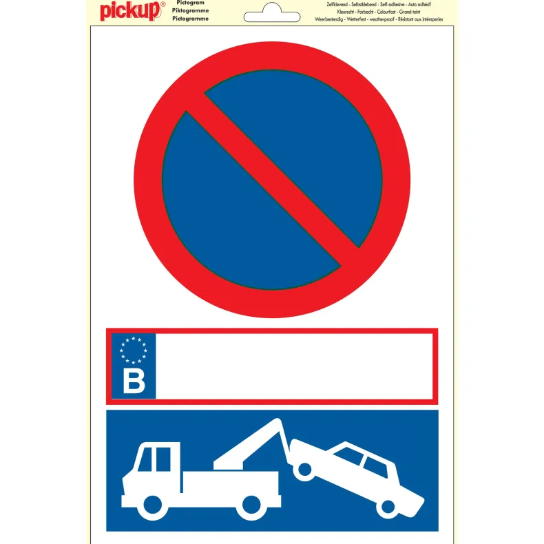 Pictogram verboden parkeren / slepen vinyl 23 x 33 cm