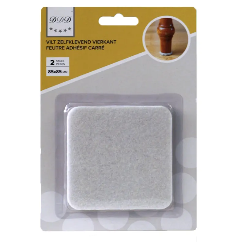 zelfklevend vilt 85x85 wit vierkant 2 stuks