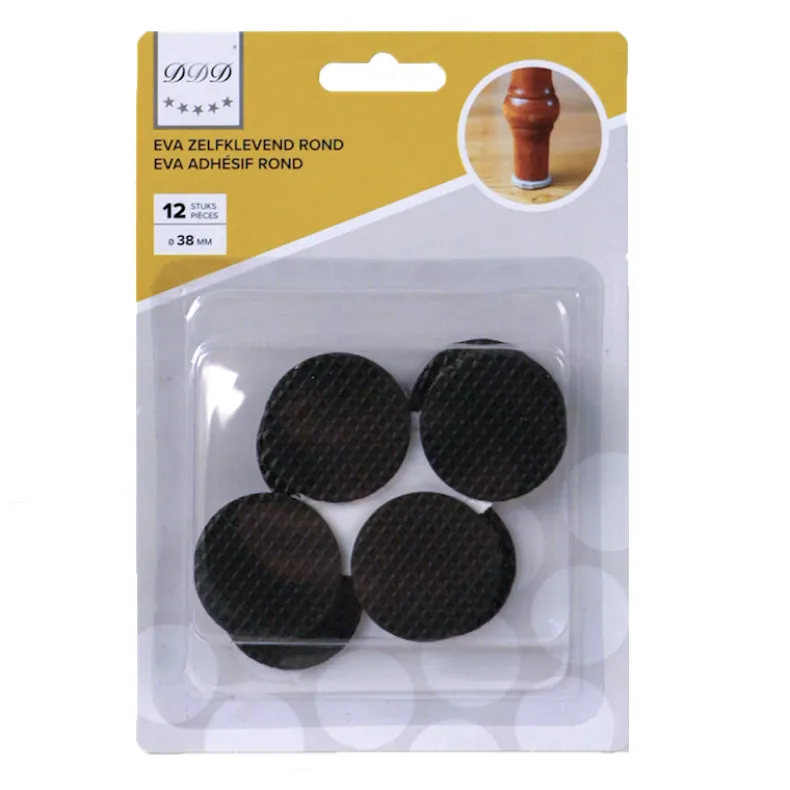 Eva zelfklevend rond zwart 38 mm - 12 stuks