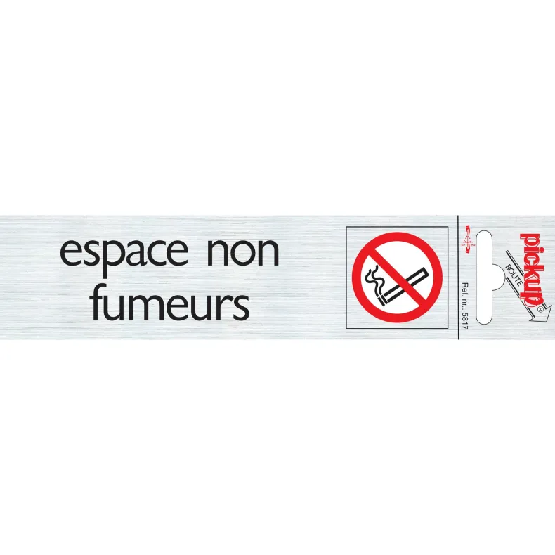 Pictogram espace non fumeurs aluminium 16,5 x 4,4 cm