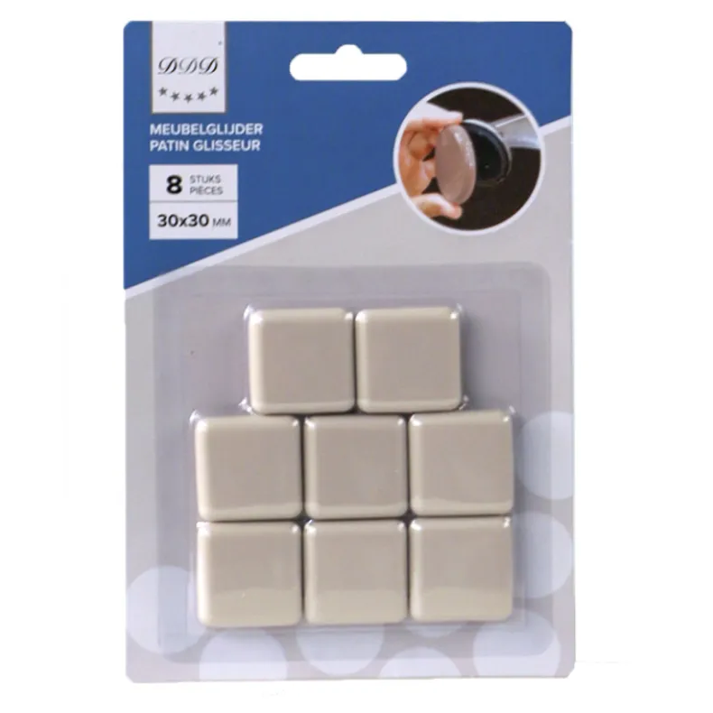 meubelglijder 30x30 mm beige 8 stuks