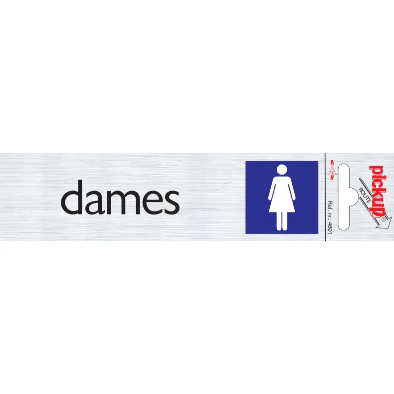 Pictogram dames aluminium 16,5 x 4,4 cm