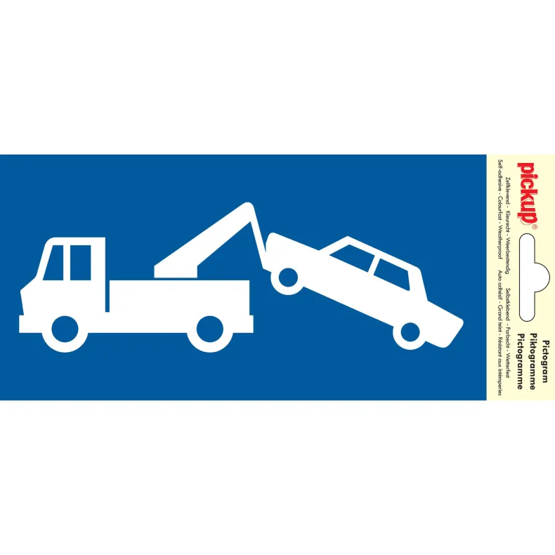 Pictogram wegsleepzone 10 x 20 cm