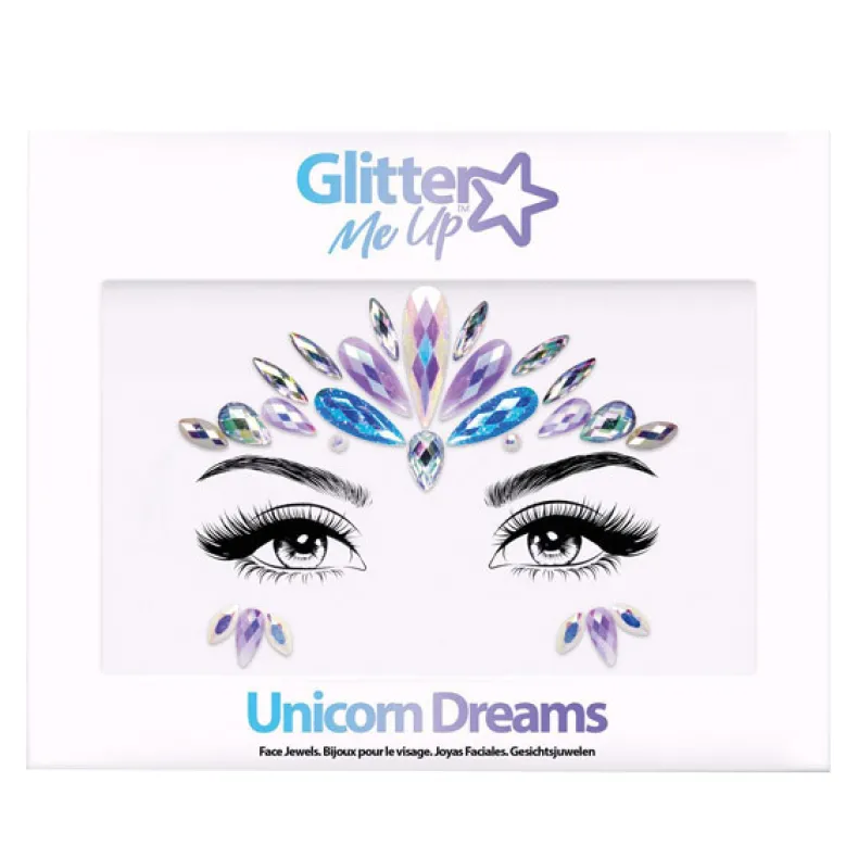 Gezicht Juwelen Steentjes Unicorn Dreams - Meerkleurig