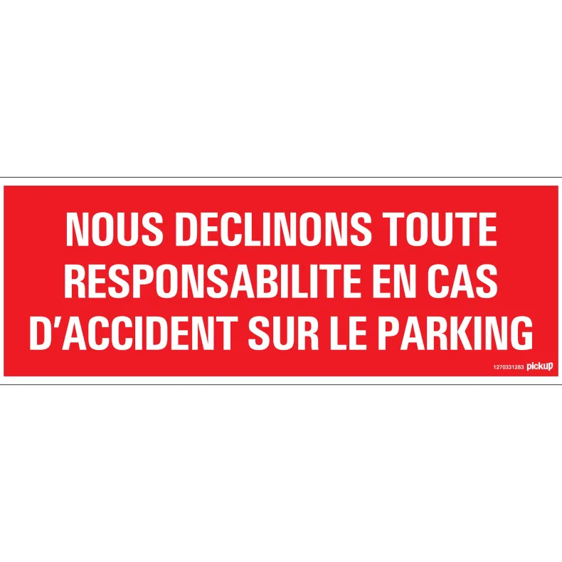 Pictogram responsabilité 33 x 12 cm