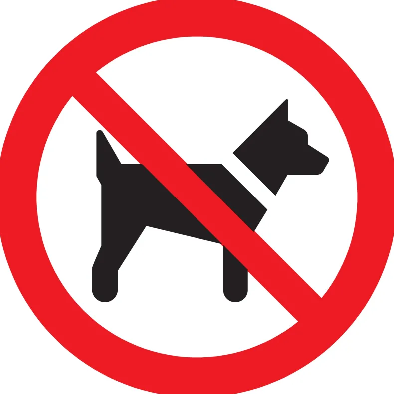 Pictogram verboden voor honden 30 cm