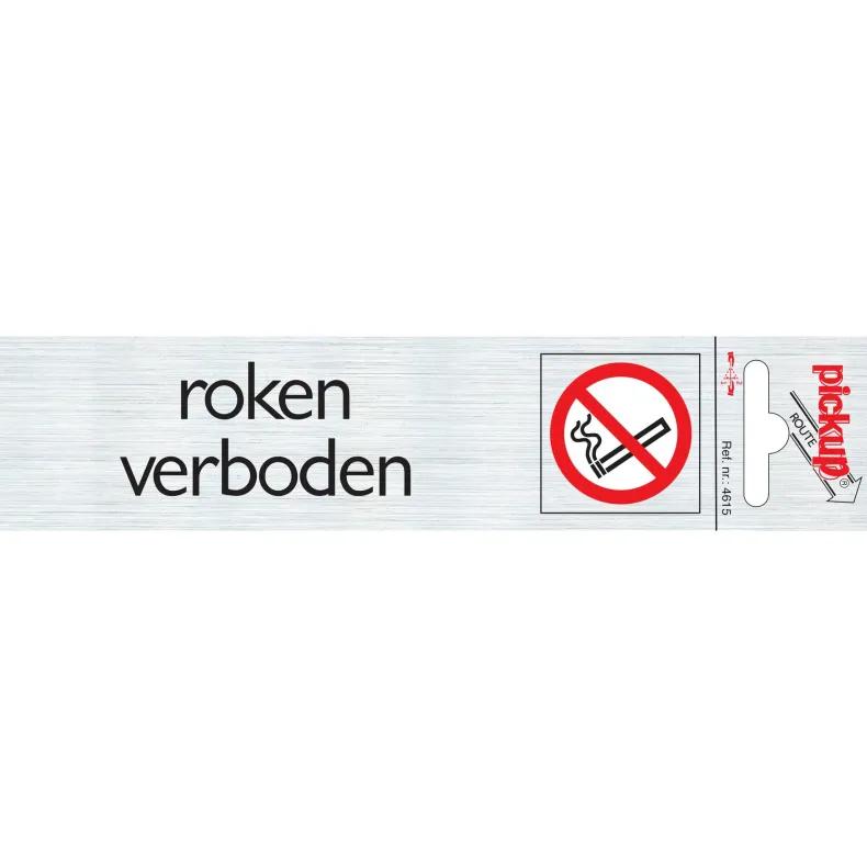 Pictogram roken verboden aluminium 6,5 x 4,4 cm