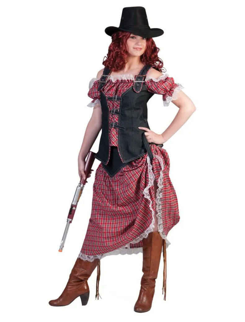 Verkleedjurk Cowgirl Denim Ranger Lang - Maat 48/50