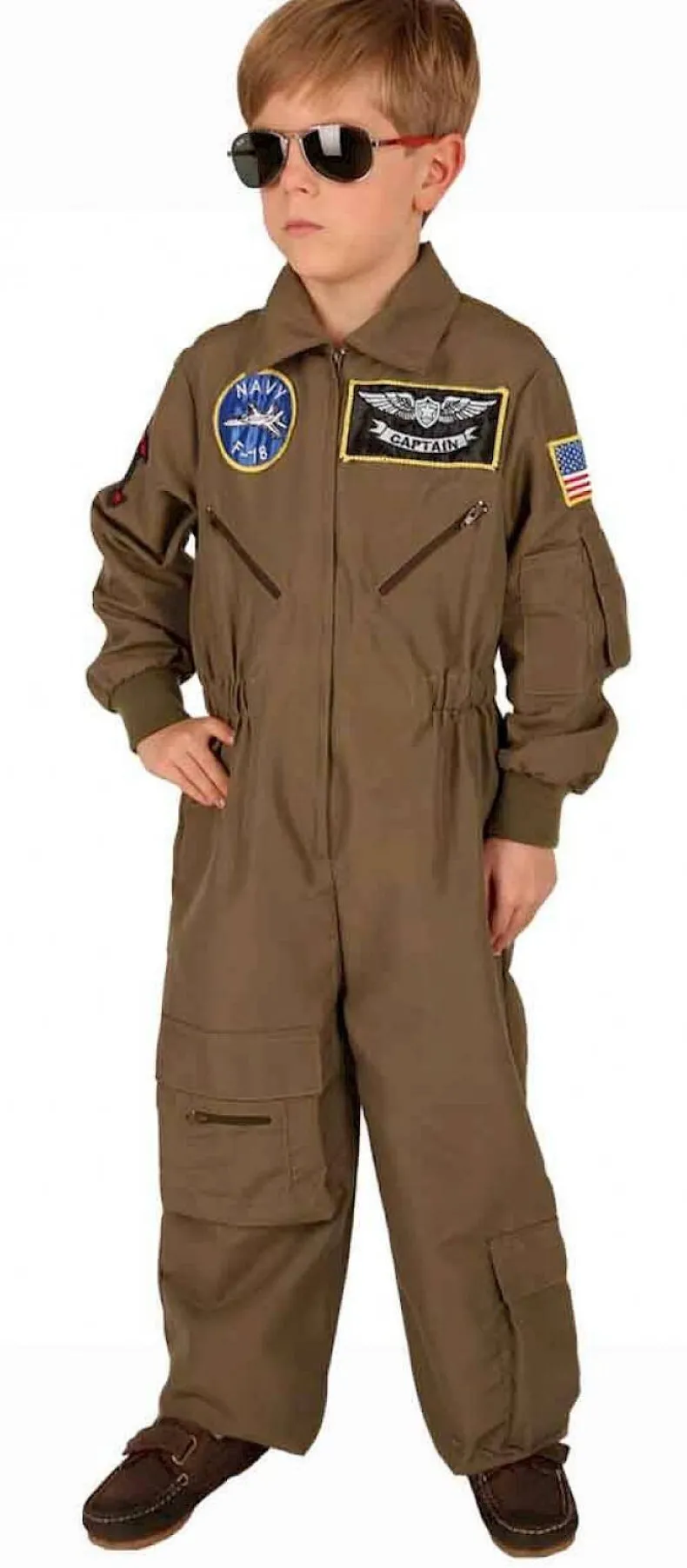 Kinderkostuum Gevechtspiloot - Maat 128
